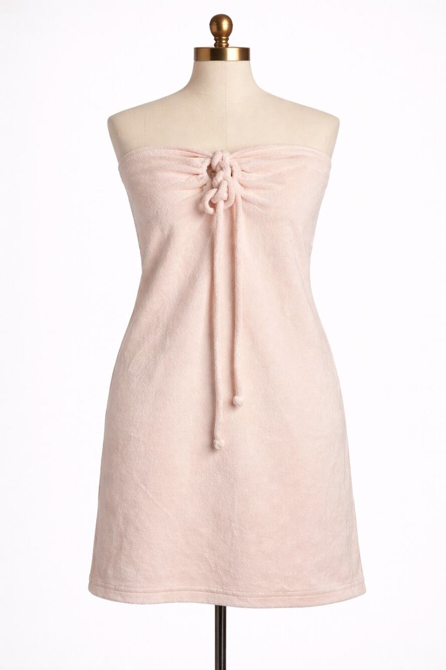 Juicy Couture Pink Halter Dress Vintage Terry Cloth Beach Cover Up Y2K